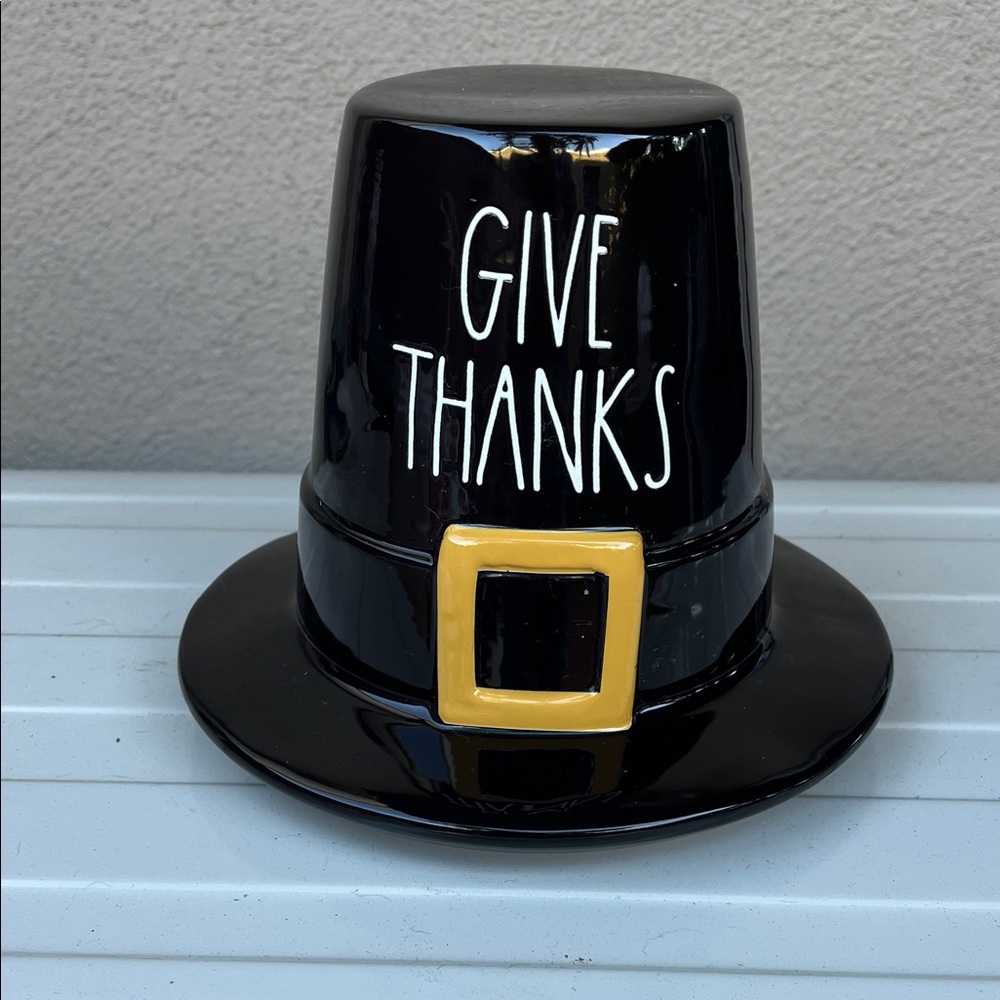Rae Dunn Ceramic Give Thanks Pilgrim Hat